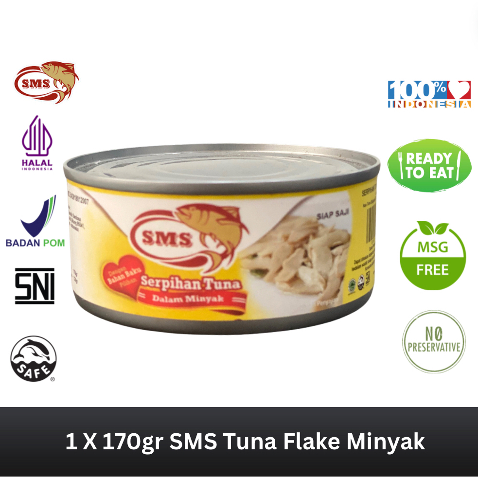 Tuna Flake dalam minyak 170gr - Tuna Kaleng SMS