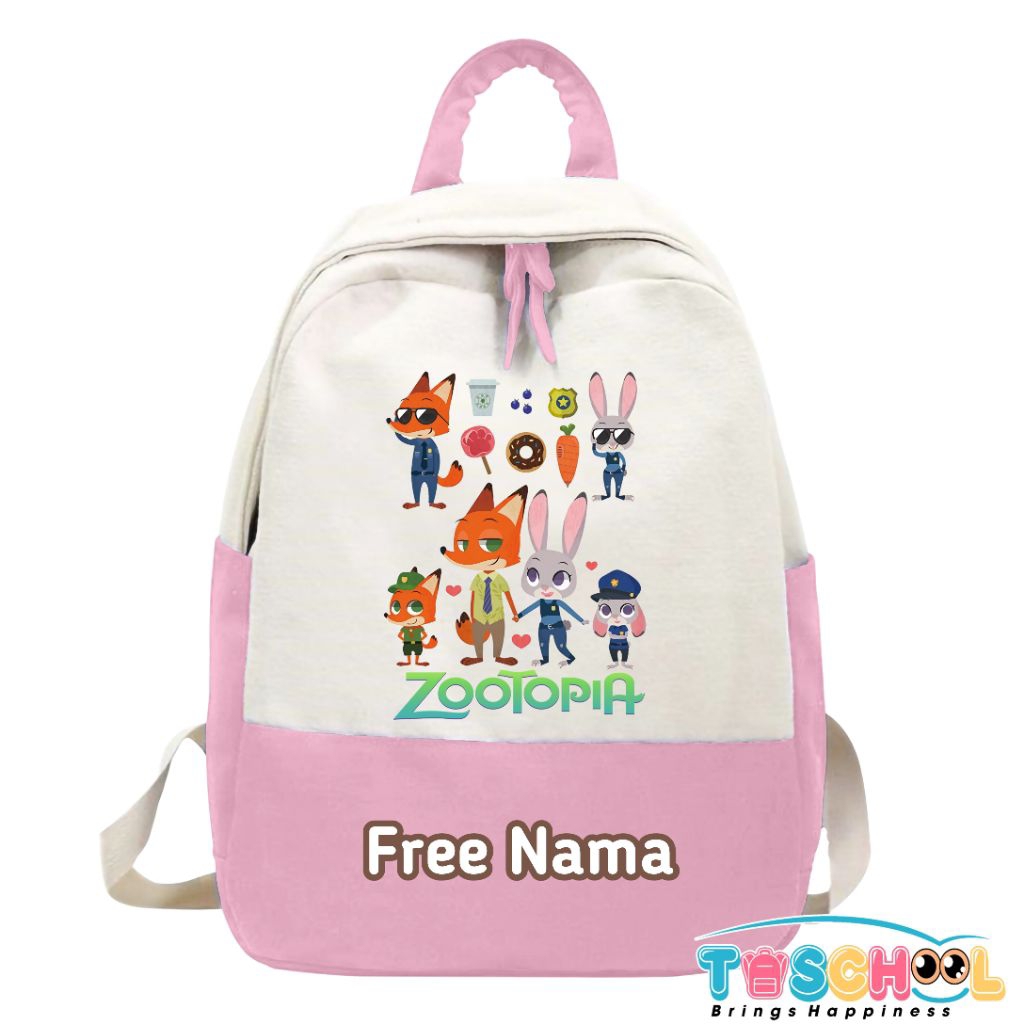 TAS RANSEL ANAK KARAKTER ZOOTOPIA FREE NAMA