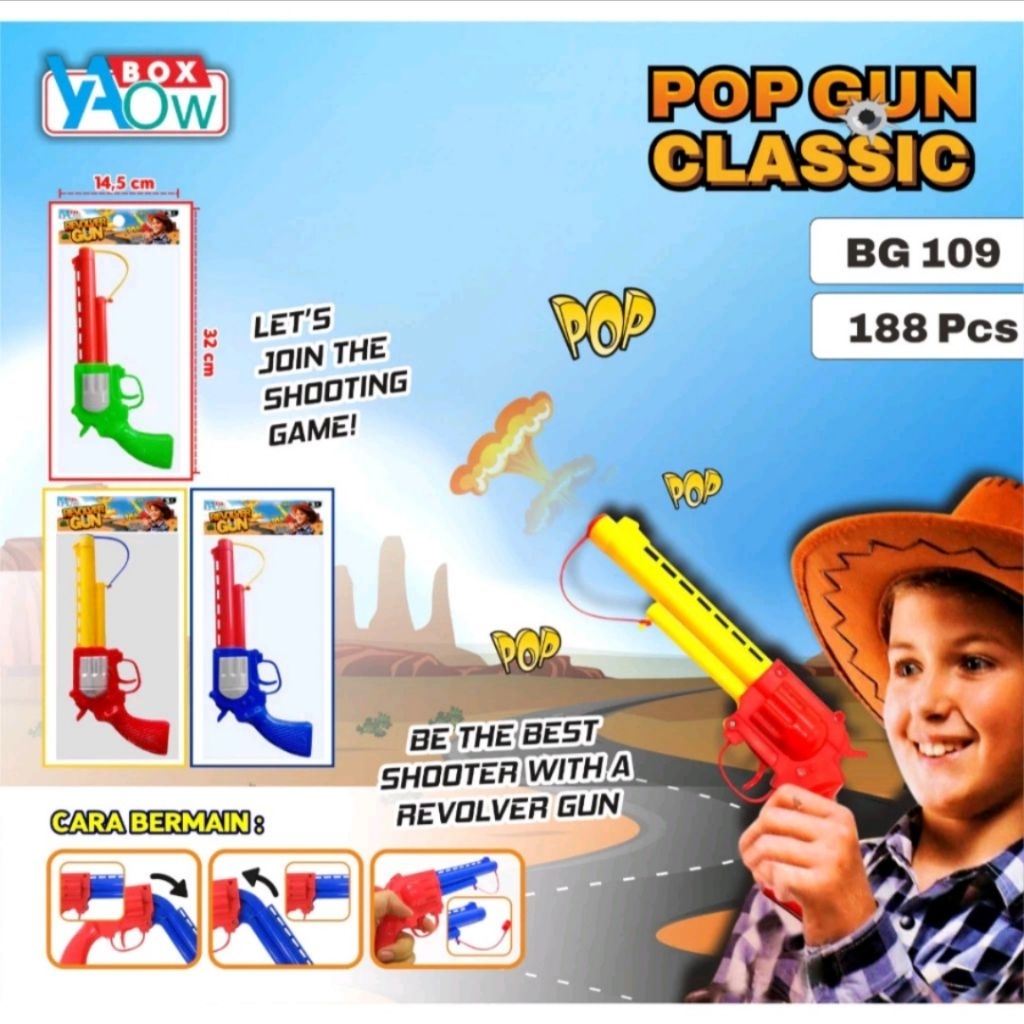 Mainan Pop Gun Tembak Tanpa Peluru / Mainan Pistol angin / mainan anak laki laki BG 109