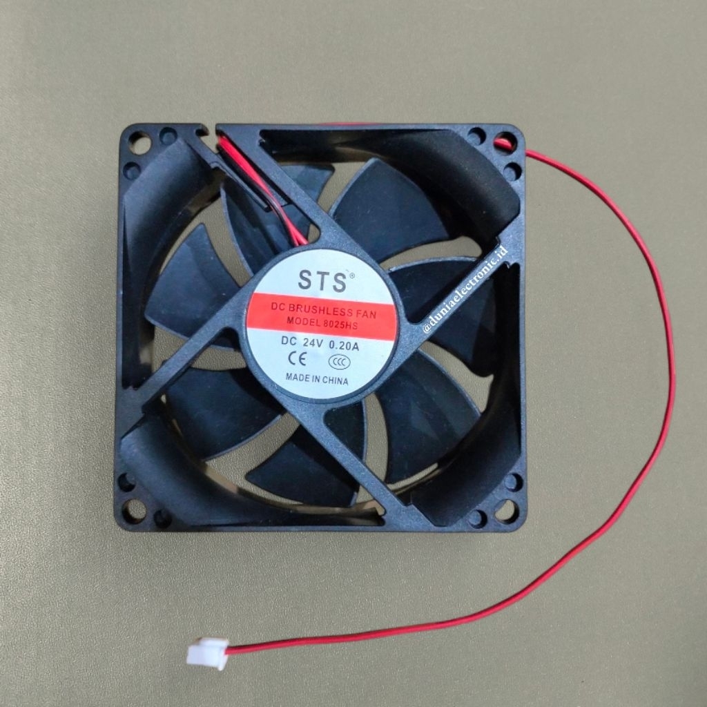 FAN DC 24V 24 volt 8cm x 8cm STS / Kipas DC 8x8 cm Untuk Pendingin