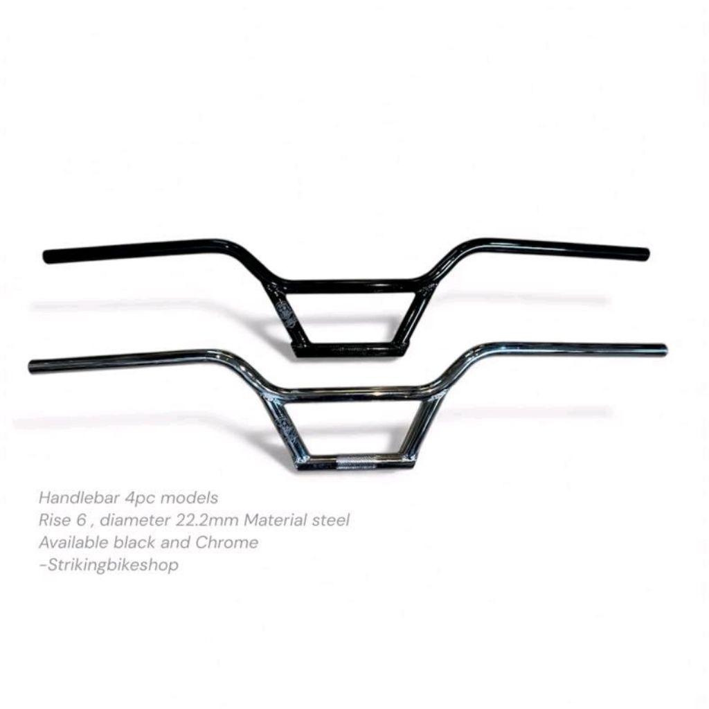 Strikingbikeshop HANDLEBAR STANG SEPEDA FIXIE FGFS COMMUTER BIKE Diameter 22.2mm Model 4pc Rise 6 St