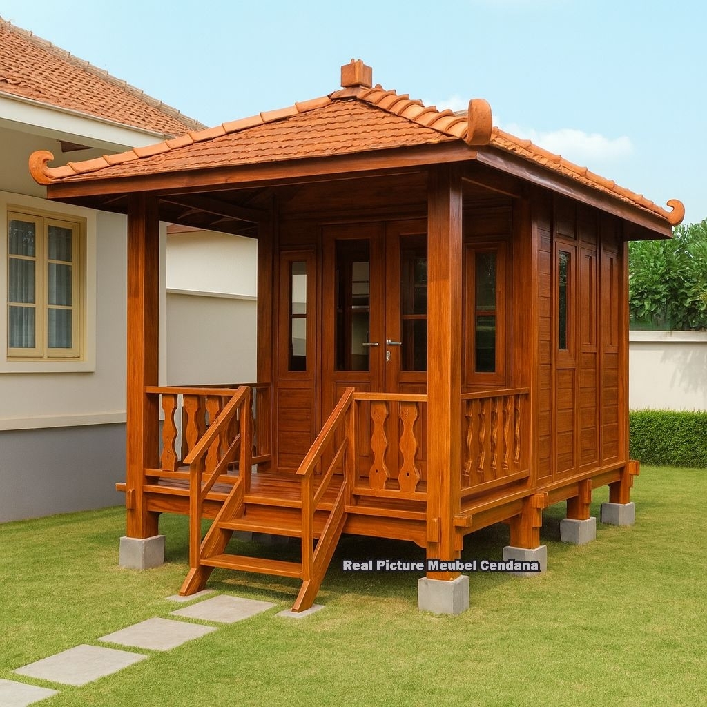 Rumah Kayu Jati Berkualitas Rumah Tempat Solat Kayu Jati Rumah Gazebo Jati Musolla Kayu Jati Gazebo 