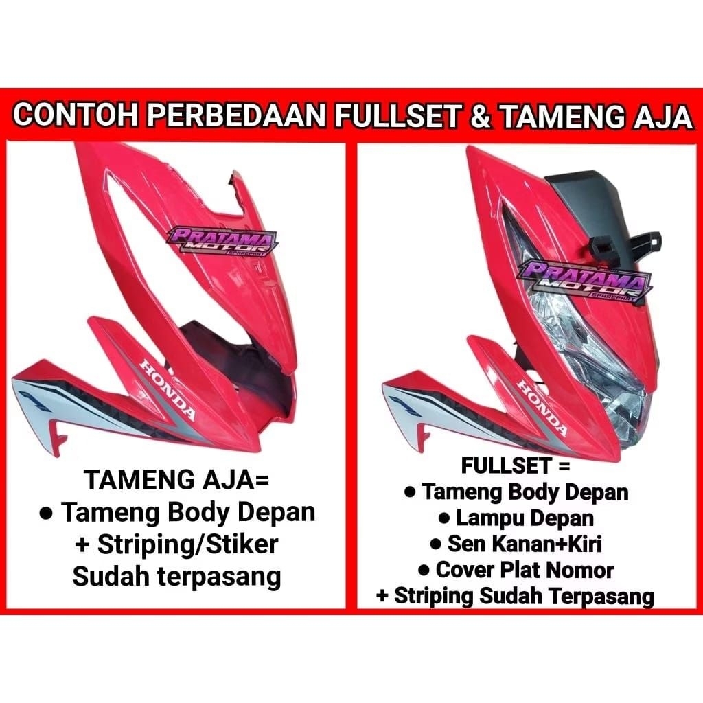 Full Set Tameng Body Depan Beat Fi Esp Eco 2017 2018 2019 Merah Plus stiker /Striping