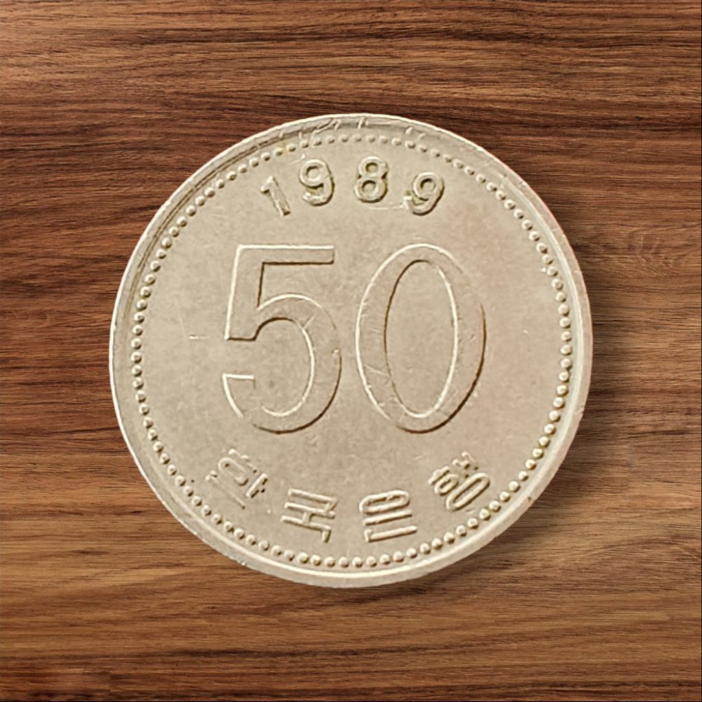 Koin asing Korea Selatan 50 Won 1989