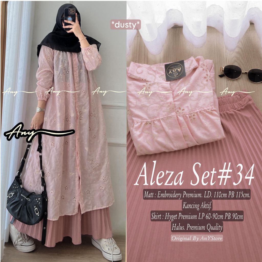 Aleza #28 #29 #30 #31 #32 #33 #34 Isala Ajeng Set setelan tunik dan rok by A.N.Y long tunic jumbo ro