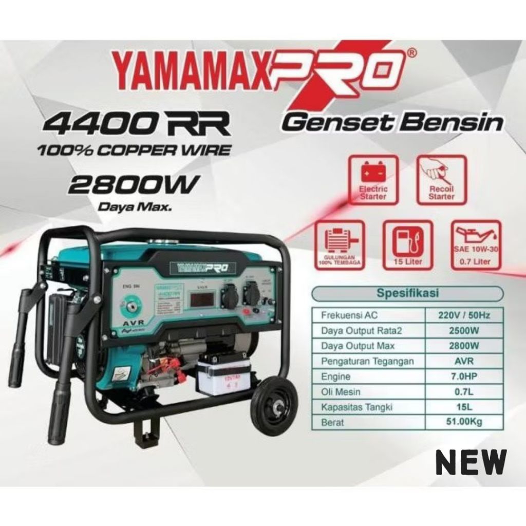 PROMO GENSET 3000watt YAMAMAX PRO 4400 RR Mesin Genset Generator Bensin2800 Watt 4TAK 4400RR