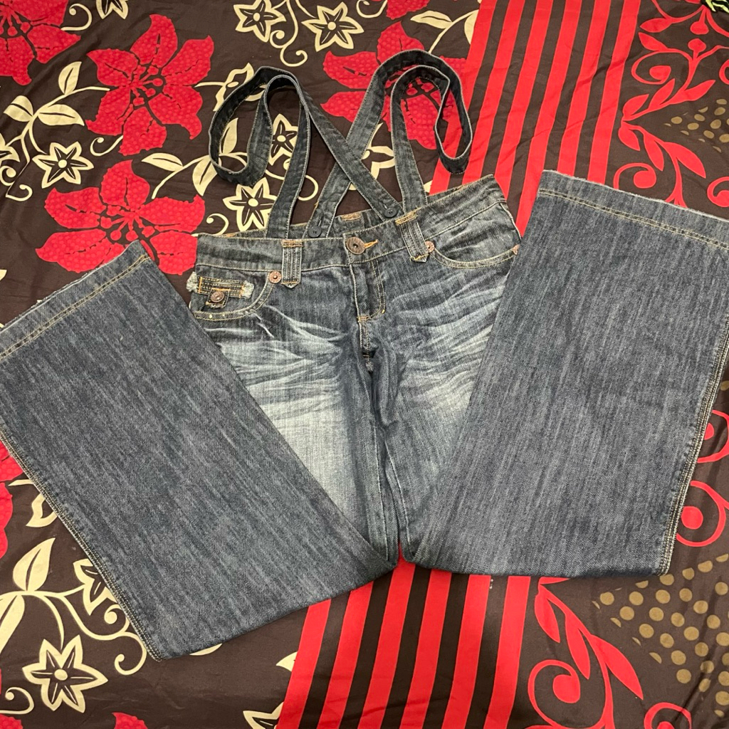 Celana Jeans Kulot Overall Jumpsuit