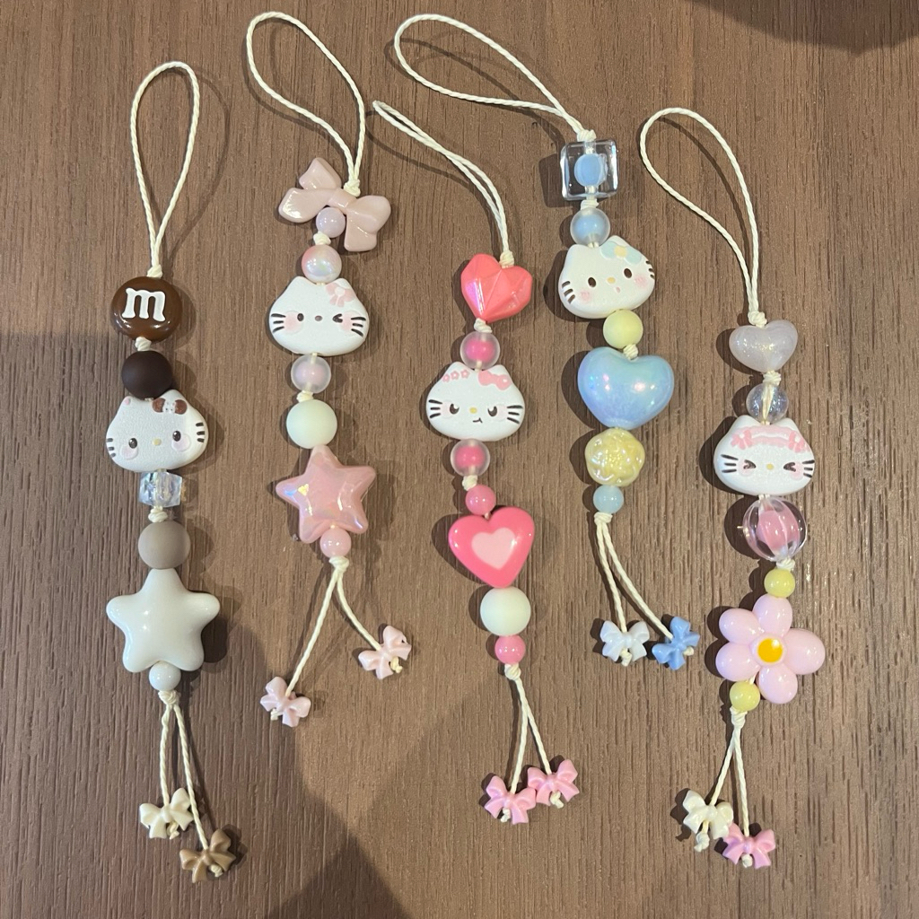 Phone Charm Hello kitty | Gantungan Hape Hello Kitty | Phone Charm Clay Handmade Hello Kitty | Gantu