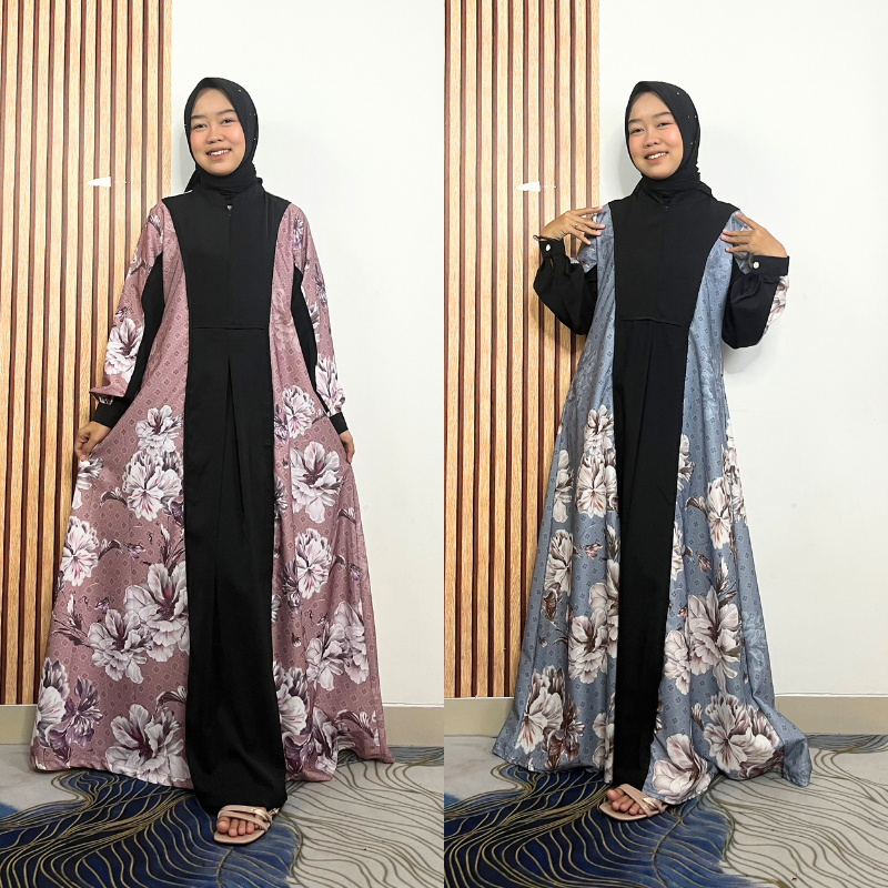 GAMIS COCONICI KOMBINASI MARBELA - Gamis Abaya Lebaran Kombinasi marbellaPremium All size Dress Musl