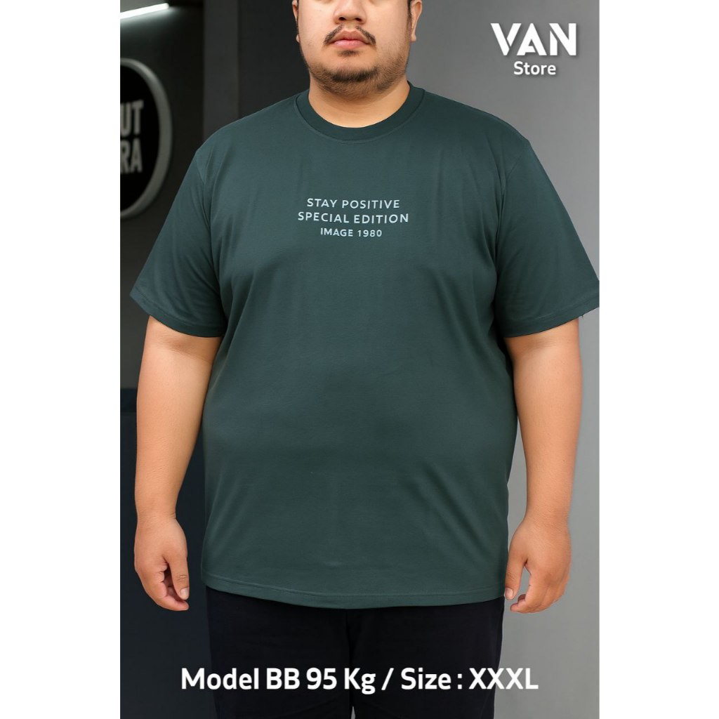 Kaos Jumbo Big Size Cotton PE Premium Baju Oversize 3XL XXXL Pria dan Wanita