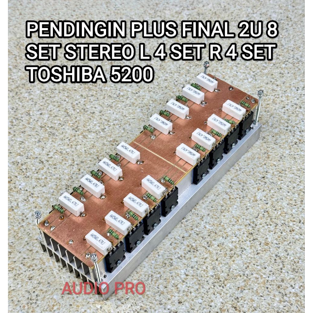 STEREO pendingin plus transistor final toshiba 5200 japan 8 set STEREO 25 CM amplifier