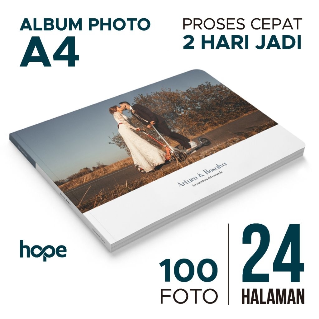 Album Photobook Hardcover 24 Halaman 100 Foto Size A4