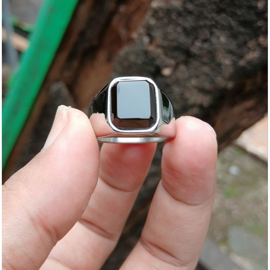 cincin batu akik yaman wulung kotak cutting natural