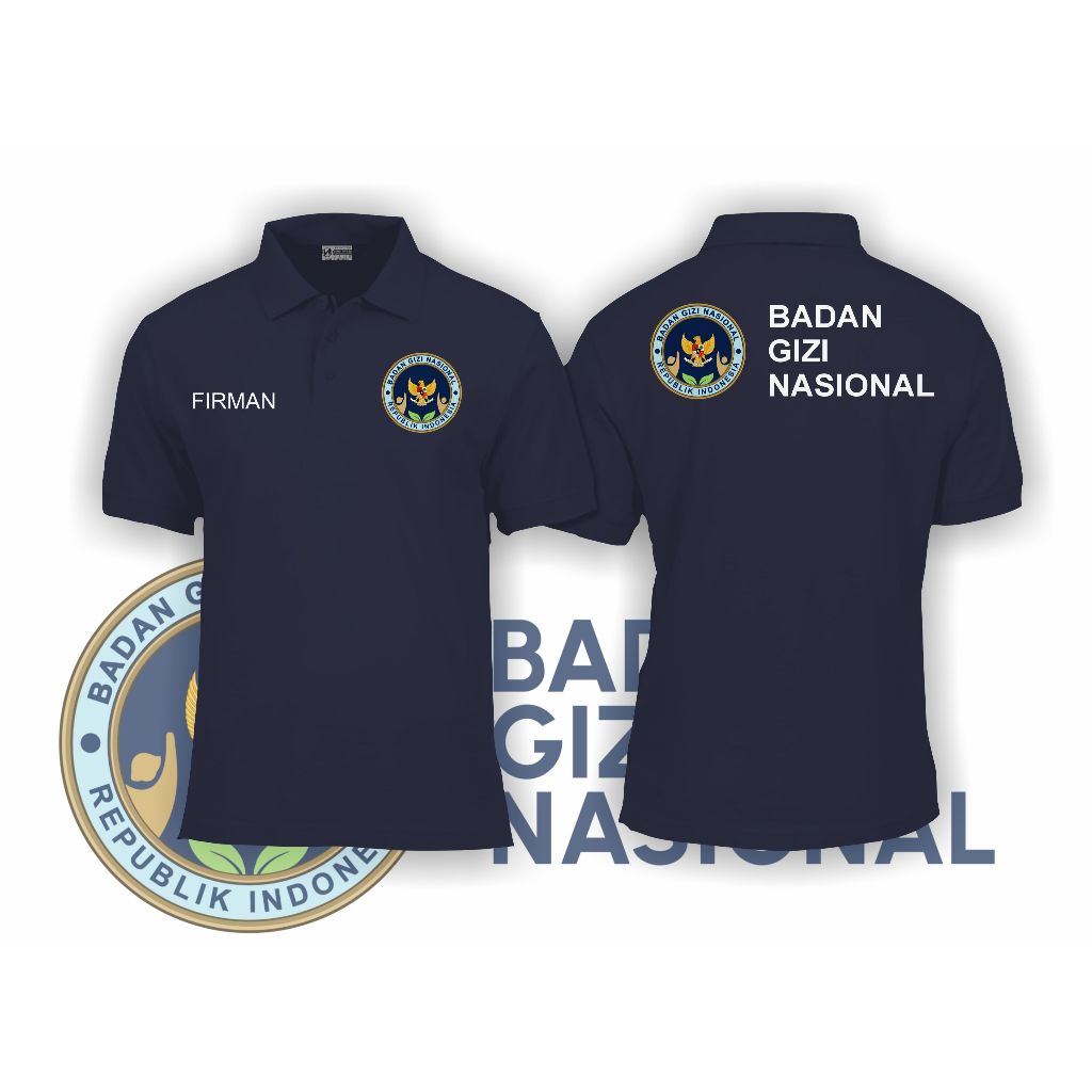 KAOS SERAGAM POLO BADAN GIZI NASIONAL KAOS KERJA MBG KAOS SERAGAM PEGAWAI BAJU SERAGAM PROGRAM MAKAN