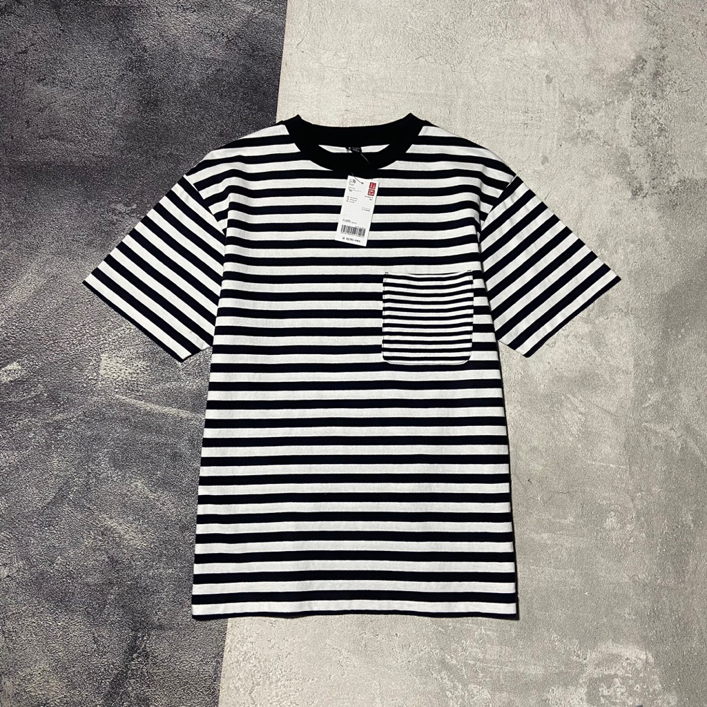 TSHIRT UNIQLO STRIPE POCKET S