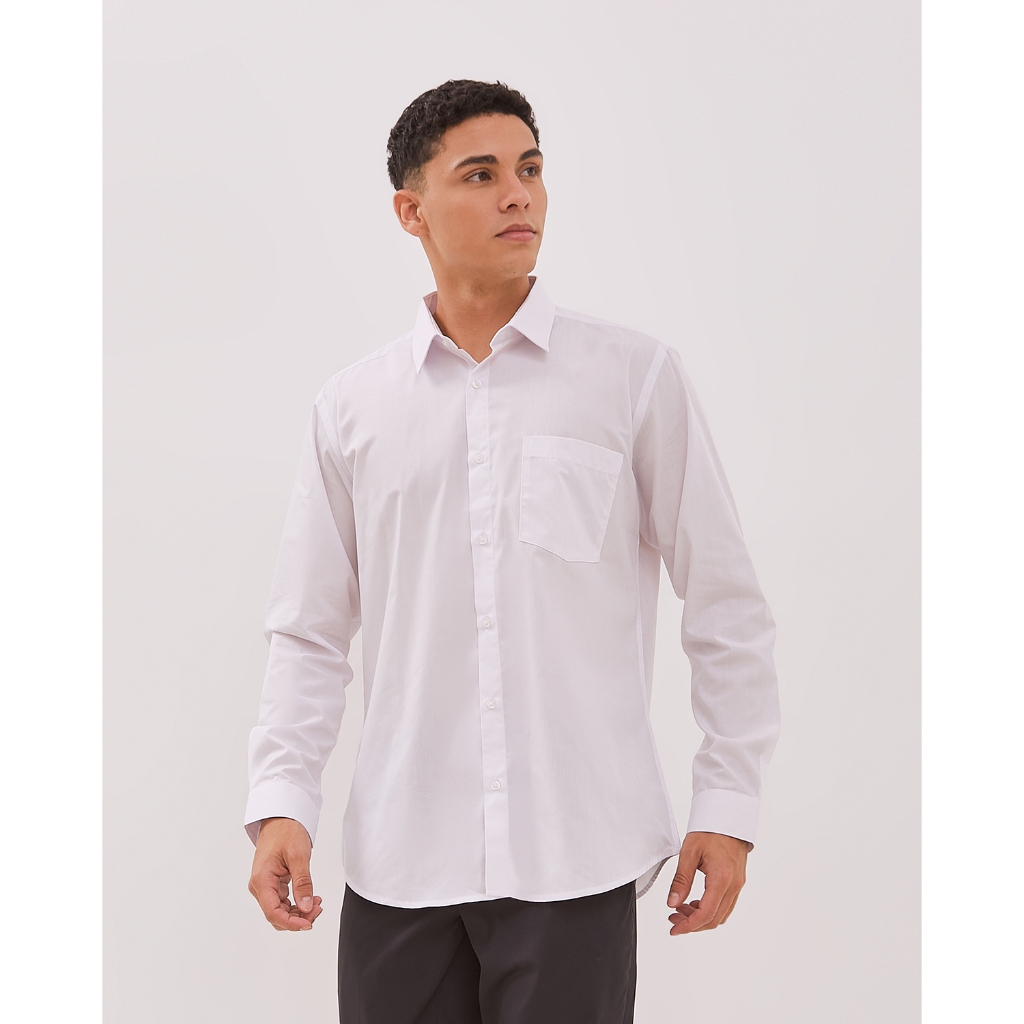 VALINO Kemeja Lengan Panjang Putih Pria - V-DLFC23-A1