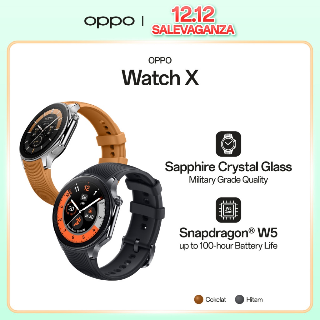 OPPO Watch X [Snapdragon W5, 100-hour battery life, Sapphire Crystal Glass Military Grade Quality, W