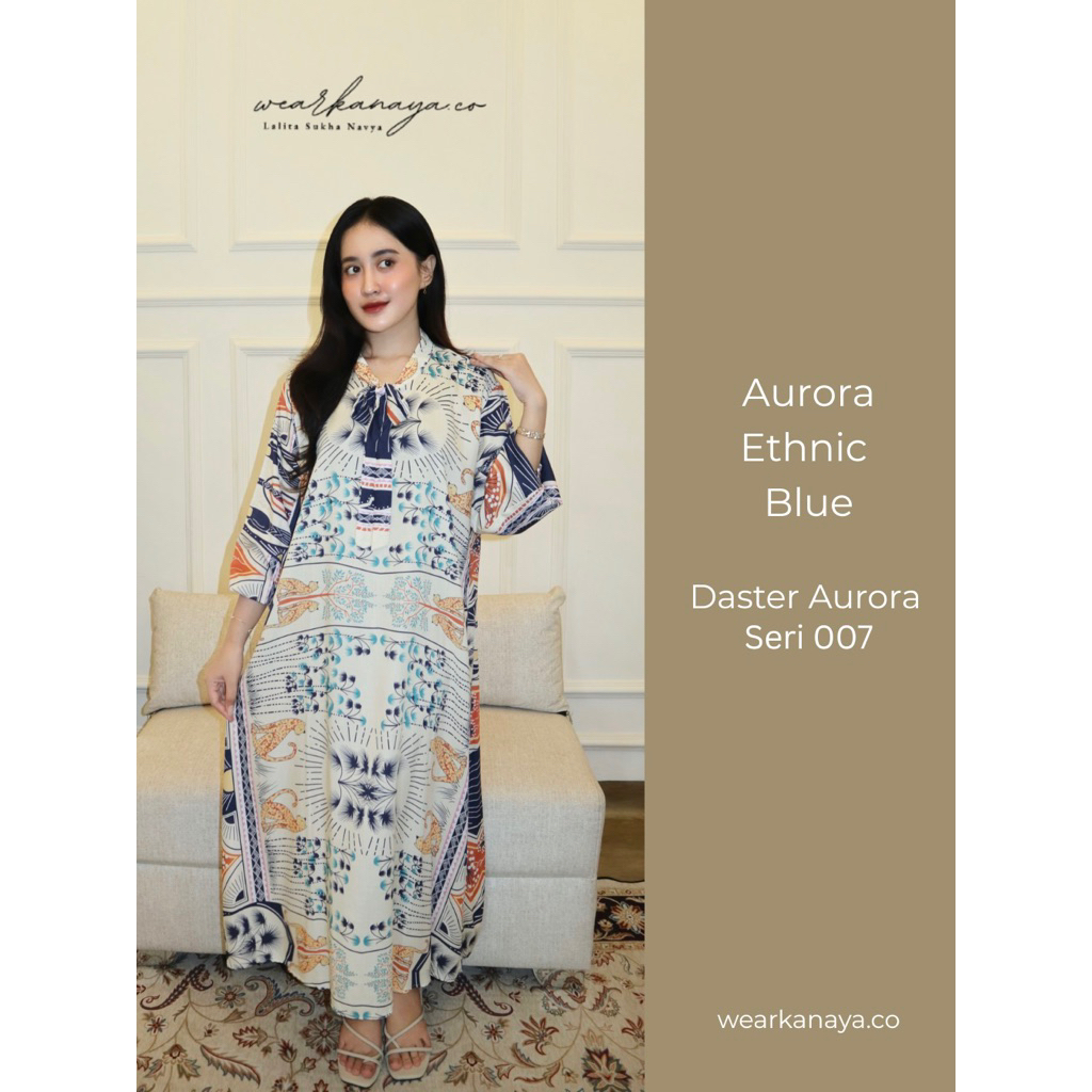 Kanaya Daster Aurora Ethnic Blue | Daster Rayon Premium l Daster LD120