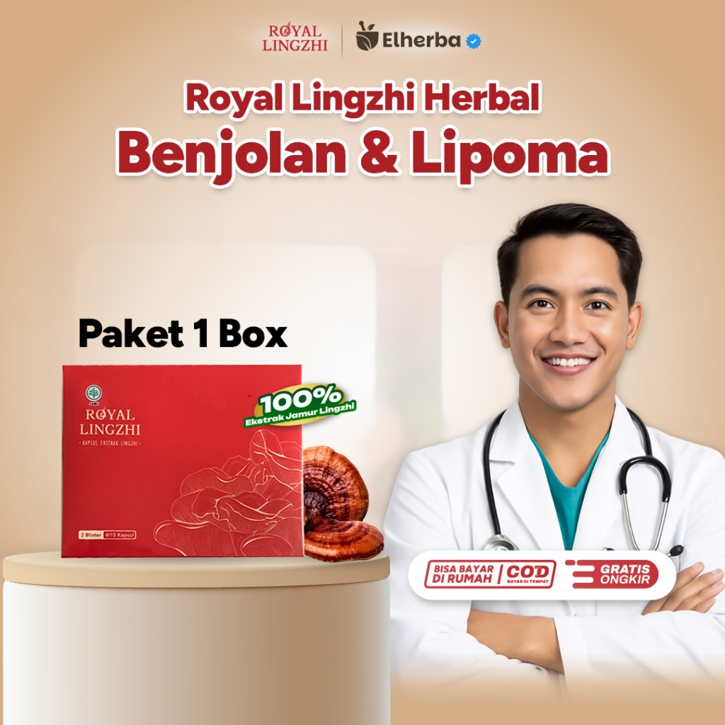 Royal Lingzhi Herbal Obat Benjolan dan Lipoma Ekstrak Jamur Lingzhi 100% Bantu Jaga Kesehatan