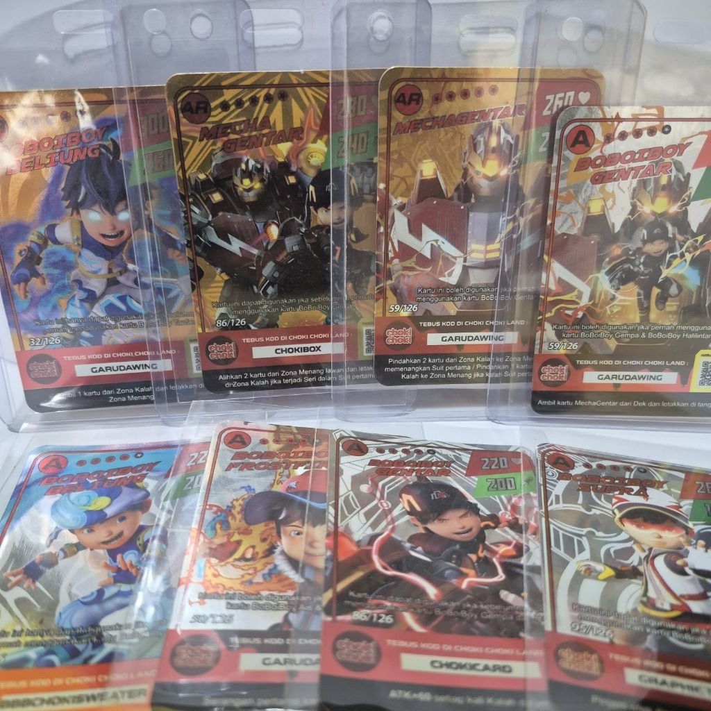 Kartu boboiboy x choki choki asli galaxy card AR SR pendukung viral
