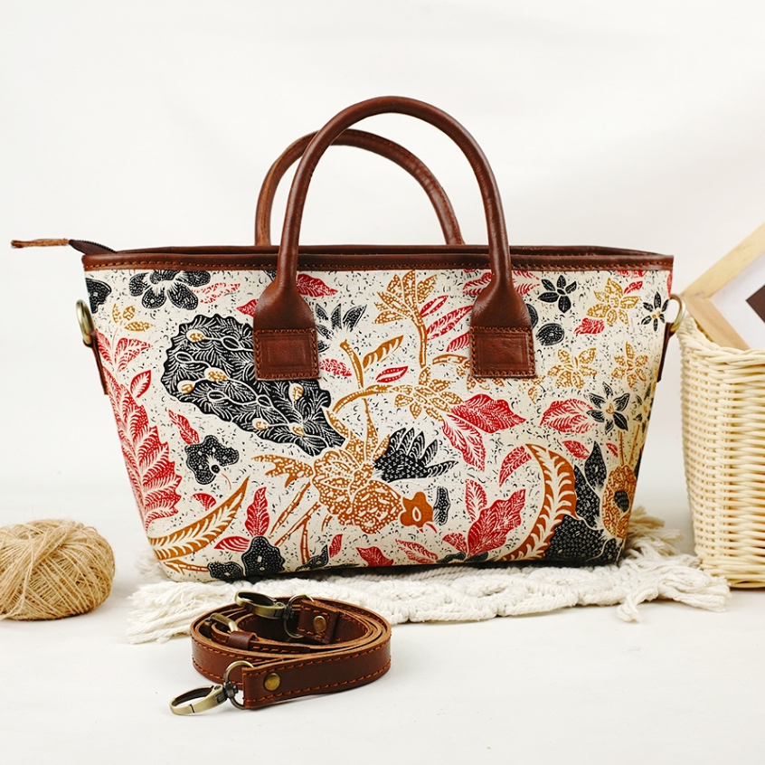 Belfancy Bag Limited Edition - Tas Tote Kulit Asli Batik Tiga Negri Jogja - Handbag Premium Wanita