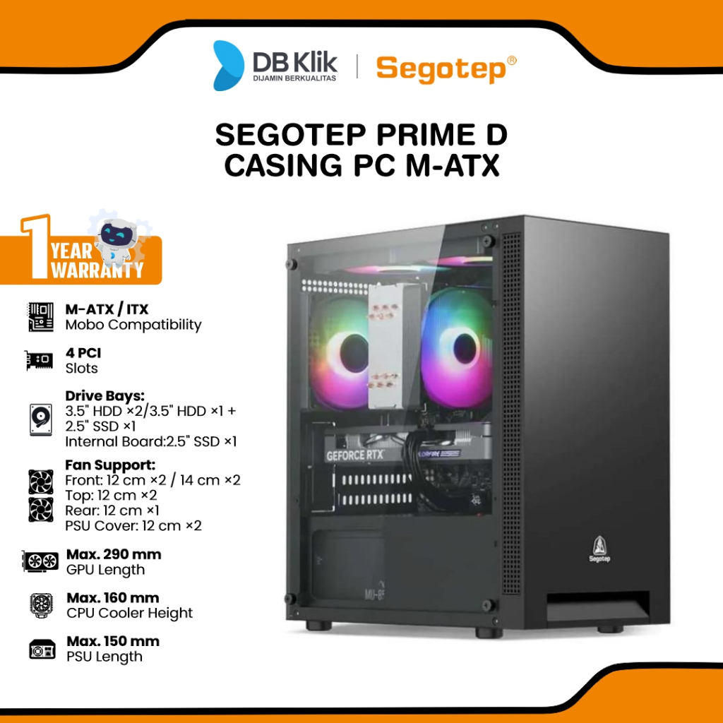 SEGOTEP PRIME D Casing PC M-ATX - Black