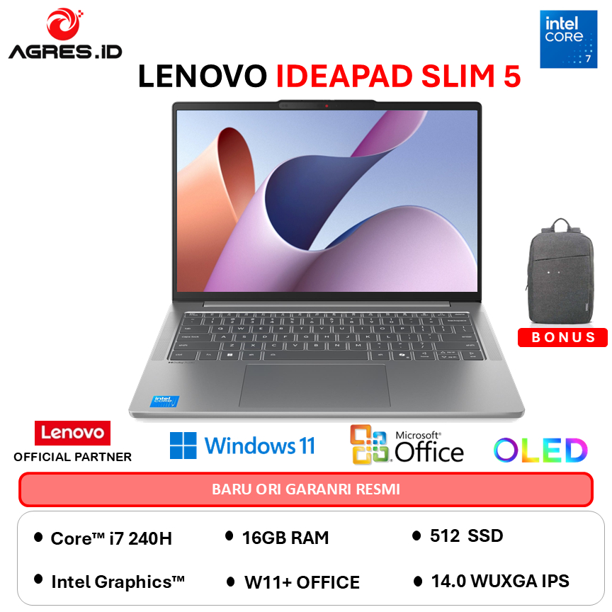 LENOVO IDEAPAD SLIM 5 14 OLED CORE I7 240H - RAM 16GB 512GB W11+OHS 14.0 WUXGA -5HID