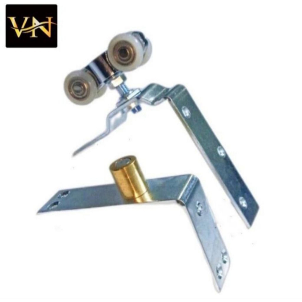 Roda Husky Rel Gantung Pintu Lipat Aluminium VENEZZA Komplit Set Atas Bawah