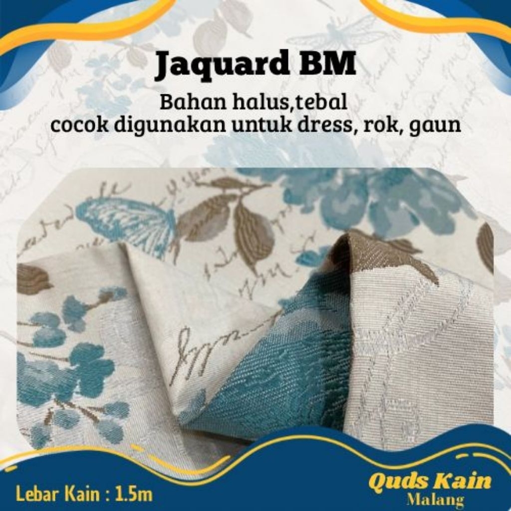 Kain Jacquard BM Warna Dasar Putih