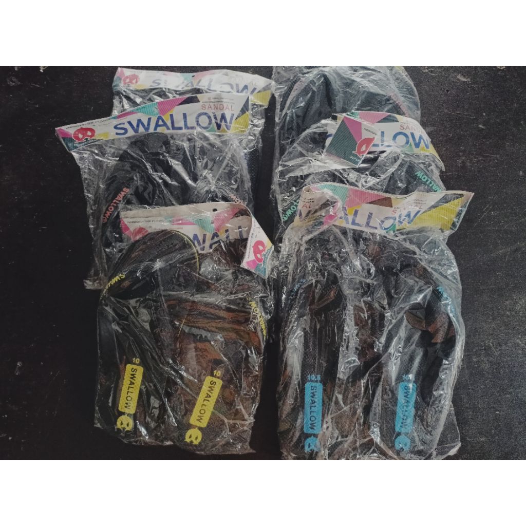 Sandal swallow hitam |Murah dan Nyaman |Cowok cewek