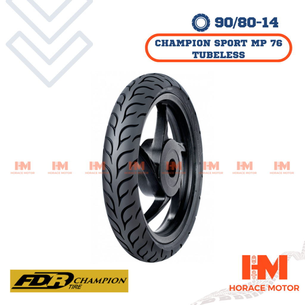 [HRC] FDR Champion Sport Mp 76 Soft Compound 90/80-14 Ring 14 90/80 Tubeless Tubbles Ban Motor Scoop