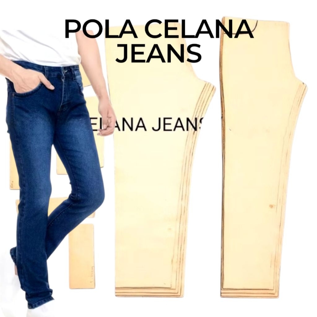 POLA CELANA JEANS PRIA DEWASA satu set isi 6 ukuran NO  28 -30 -32 -34- 36