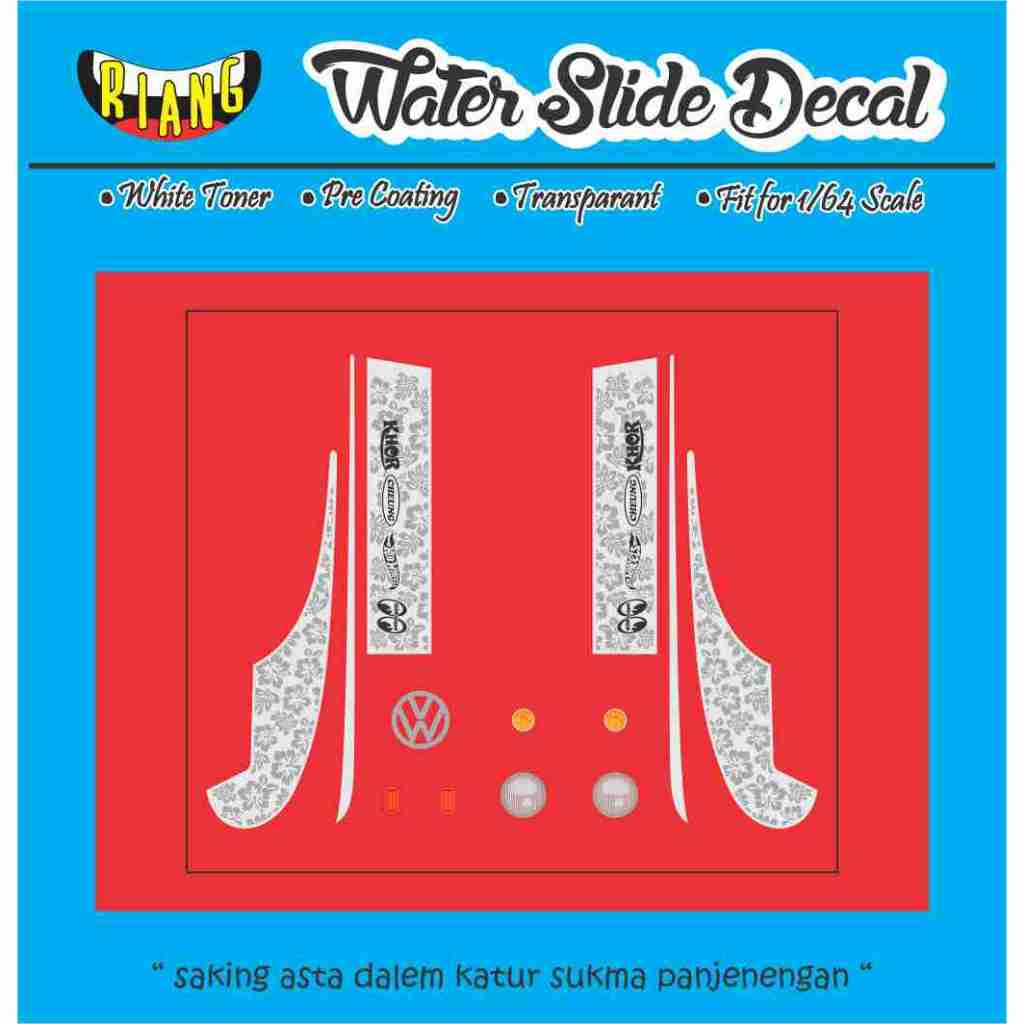 Decal Waterslide Hot Wheels Kool Kombi Mooneyes Red Edition