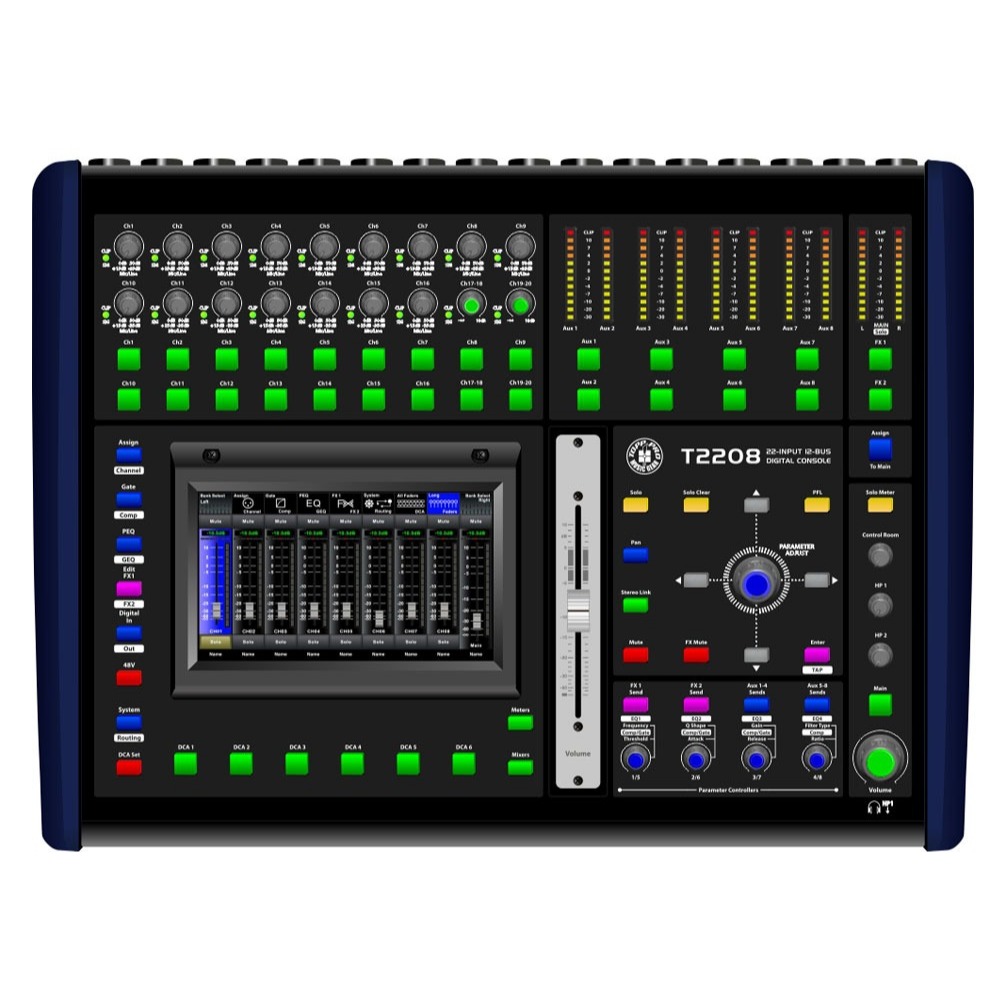 (PETI KAYU) Digital Mixer TOPPRO – Top Pro T2208 Original USA tipe T 2208 – versi terbaru