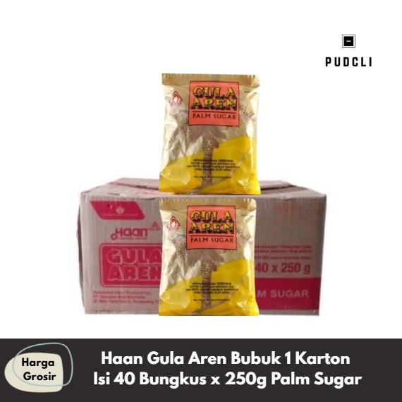Haan Gula Aren Bubuk 1 Karton Isi 40 Bungkus x 250g Palm Sugar