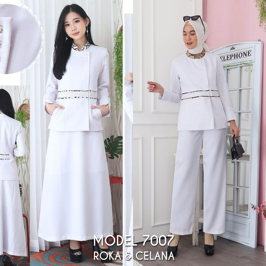 Jas Blazer Seragam Wanita Setelan Rok A Lebar dan Celana Panjang Formal PNS PDH ASN Variasi Warna da
