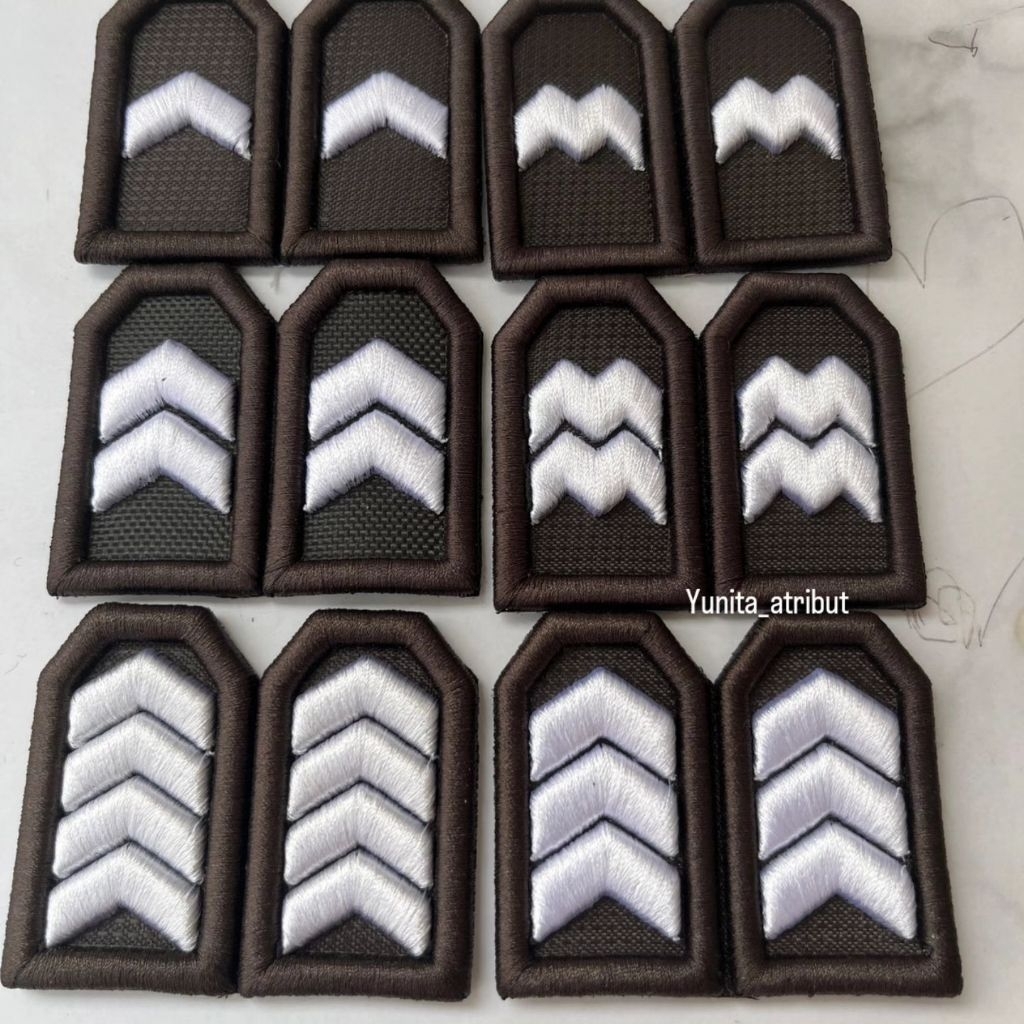 jual bordir pangkat Bintara lengkap super timbul  3D dan super rapih | pangkat Bripda | Briptu | bri