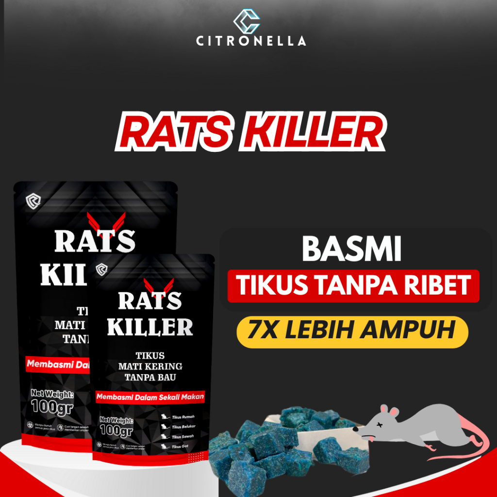 RatKiller Rat Killer Racun Tikus Mati Kering Tanpa Bau / Umpan Rat killer Pembasmi Tikus