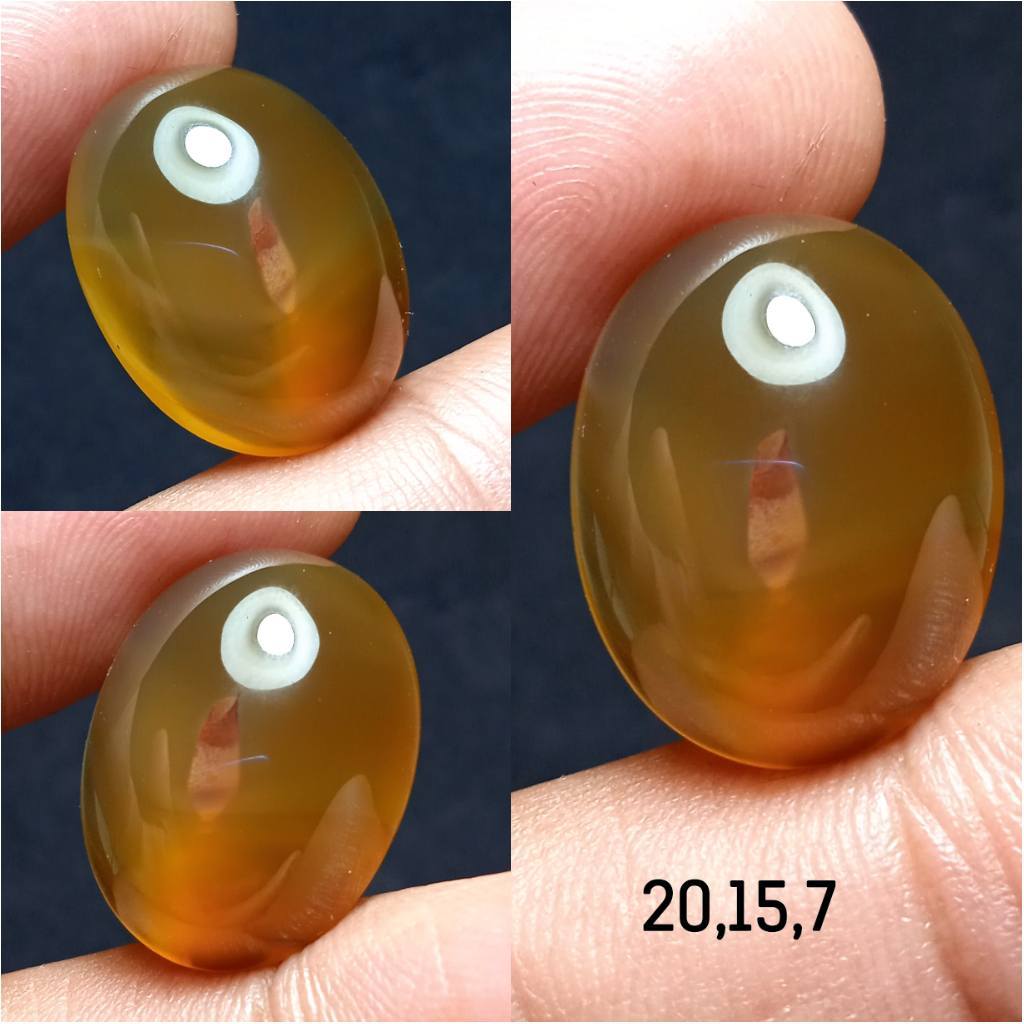 Natural Batu Akik Motif Gambar Kantong Semar Coklat Unik Antik