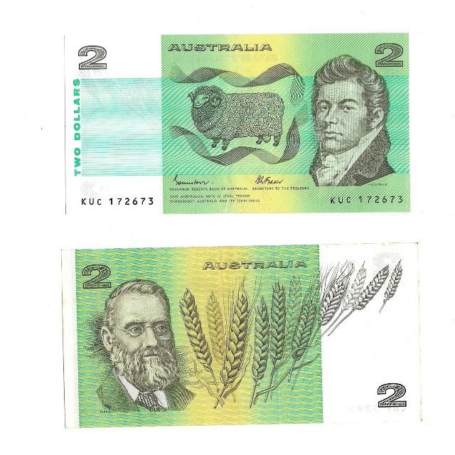 Uang Kuno Asing Australia 2 Dollar 1985 UNC