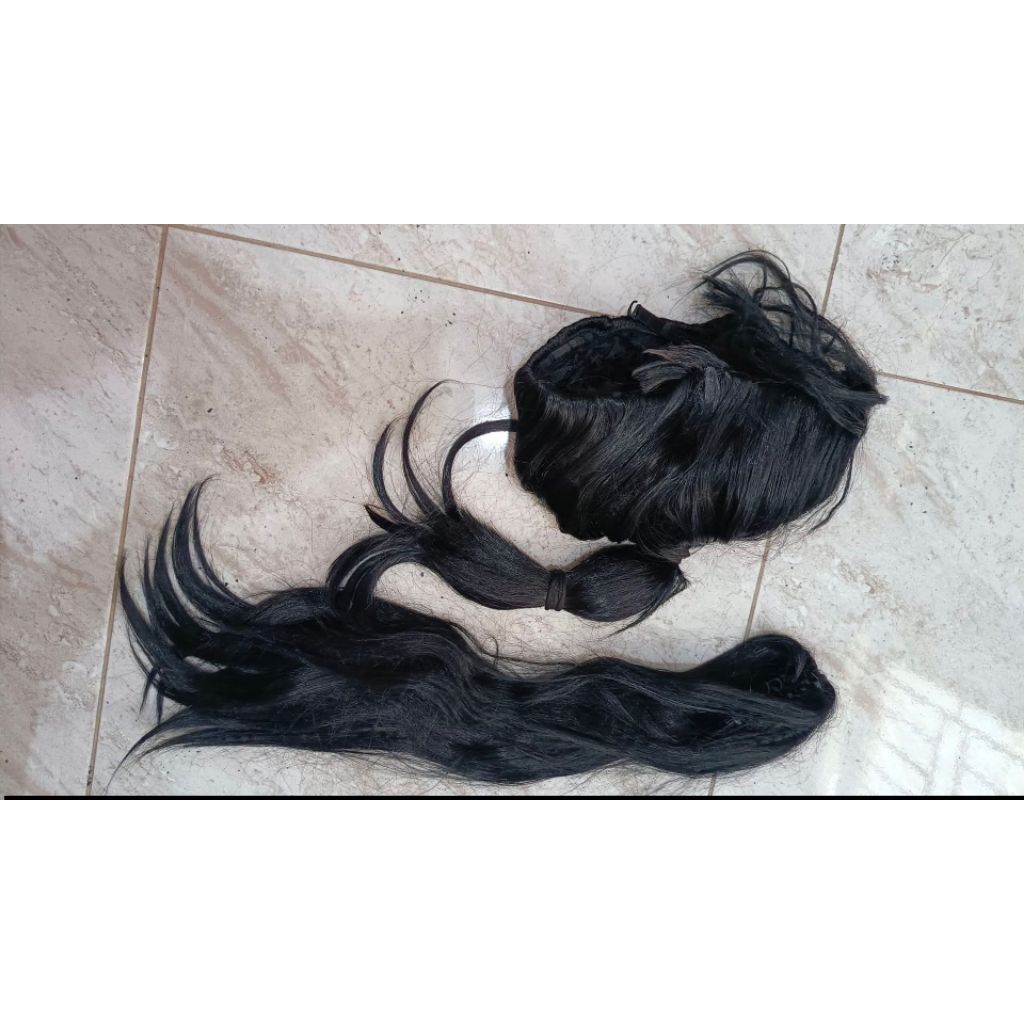 wig TSN TAOBAO cepol 1 hitam panjang 60cm