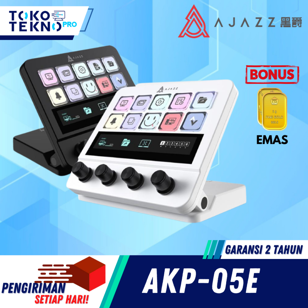 Ajazz AKP05 / AKP-05 / AKP05E / AKP-05E Stream Deck LCD Keys Control Pad Multi-Function Desktop Assi