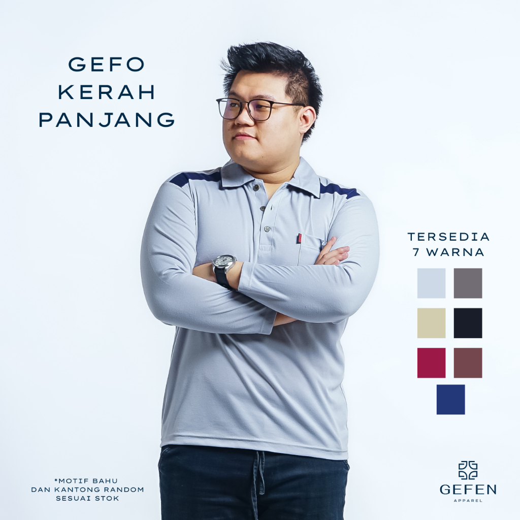 GEFO - KAOS KERAH PANJANG KAOS LENGAN PANJANG BAJU LENGAN PANJANG KAOS KERAH PRIA KAOS TANGAN PANJAN