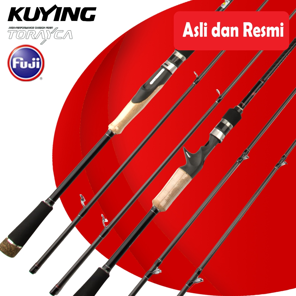 KUYING TOURNAMENT Joran Pancing Fishing Rod Lure 210cm Spinning Casting Double Toptips 7-28g Karbon