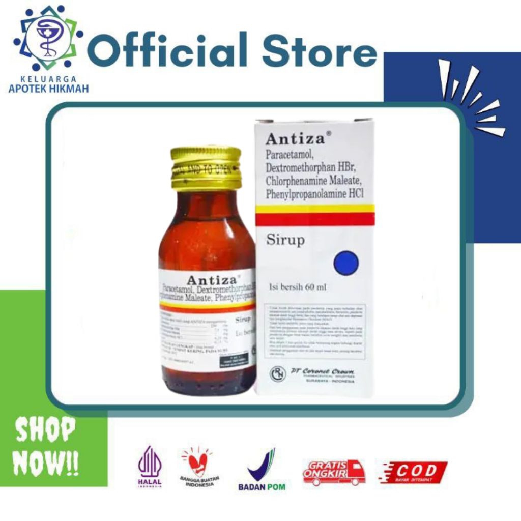 Antiza syrup 60 ml obat demam batuk pilek flu