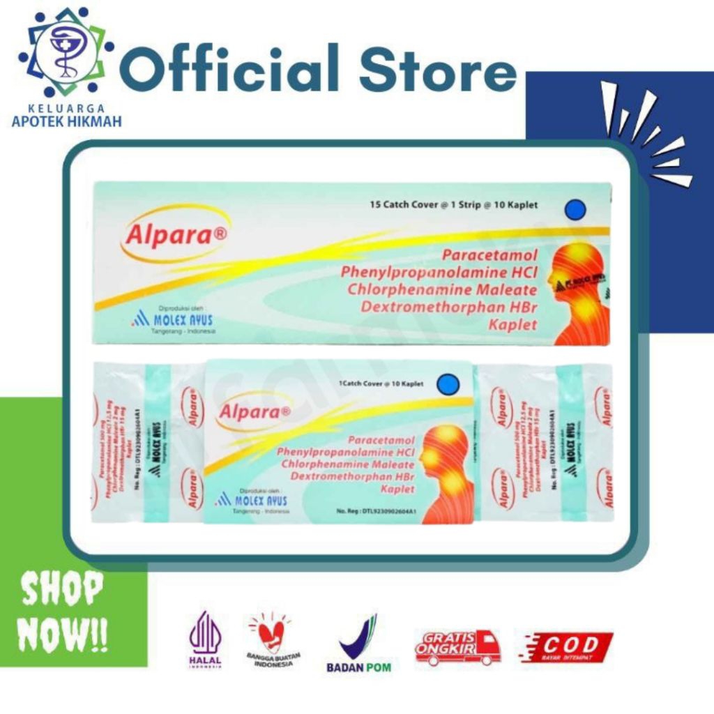 Alpara strip obat tablet demam batuk pilek flu