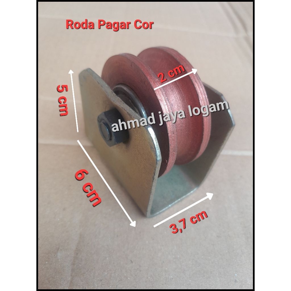 Roda Pagar Besi bulat dan siku , Roda medan cor ukuran 6cm 7cm 8cm