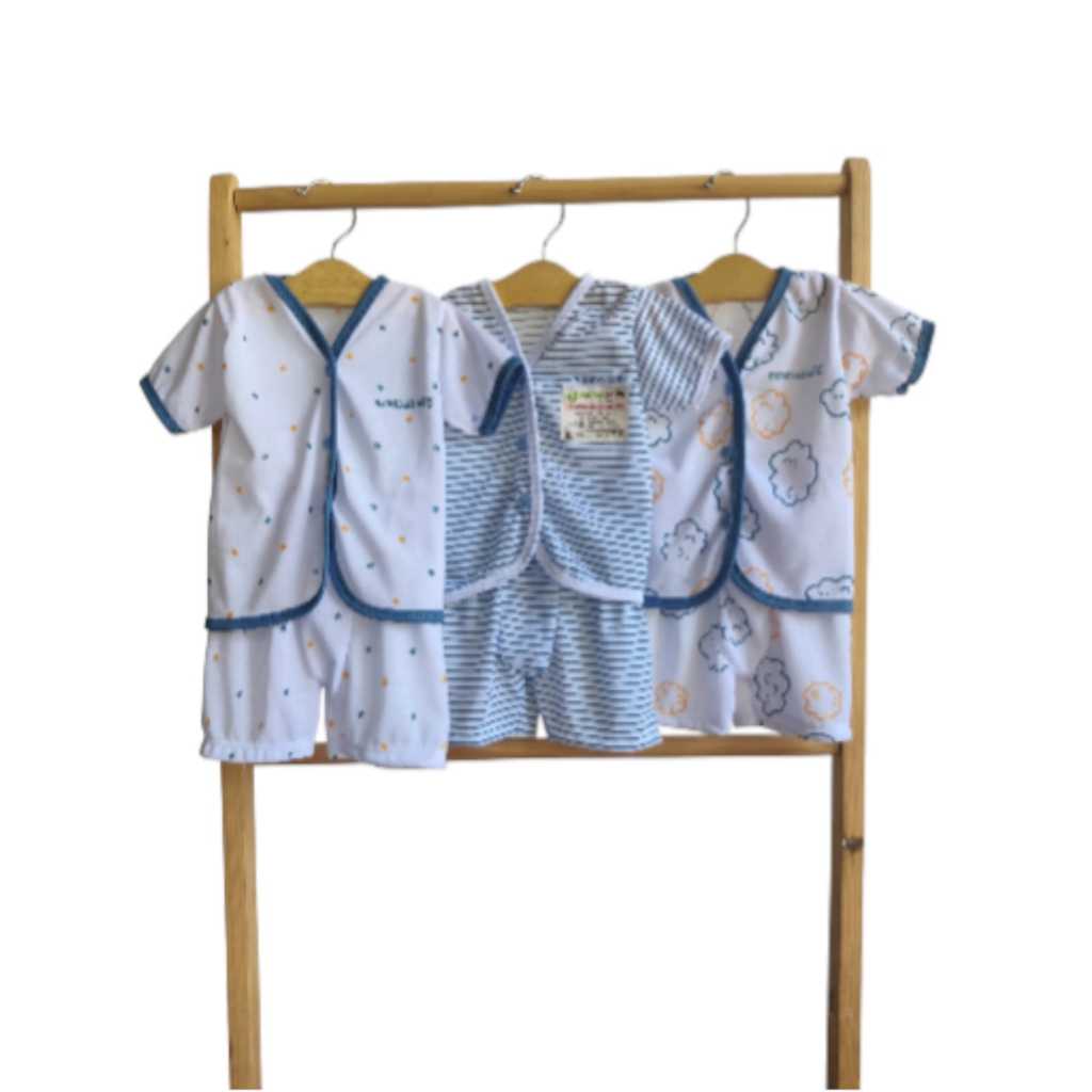 6 Pcs / 3 Set Baju Bayi setelan Pendek Celana Bayi Baju Bayi Newborn Baju Bayi Baru Lahir Setelan Ki