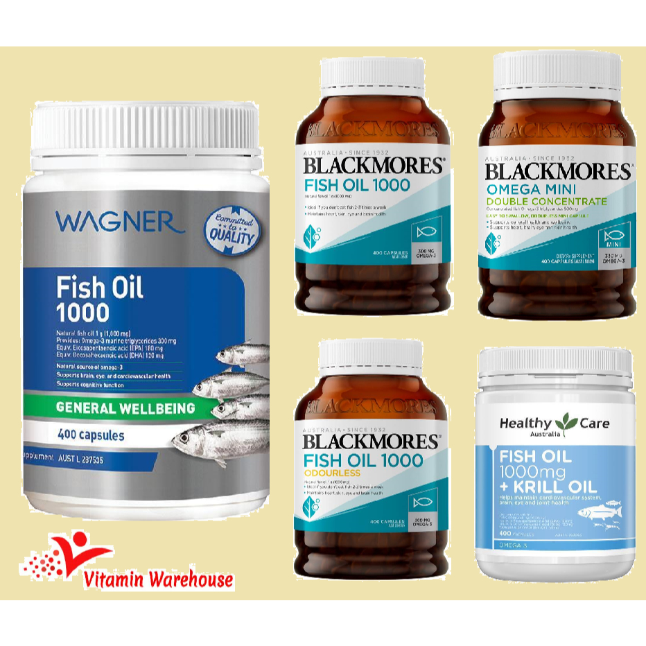 WAGNER Fish Oil 1000mg / Healthy Care Fish Oil / Blackmores Fish Oil 1000mg / Blackmores Odourless F