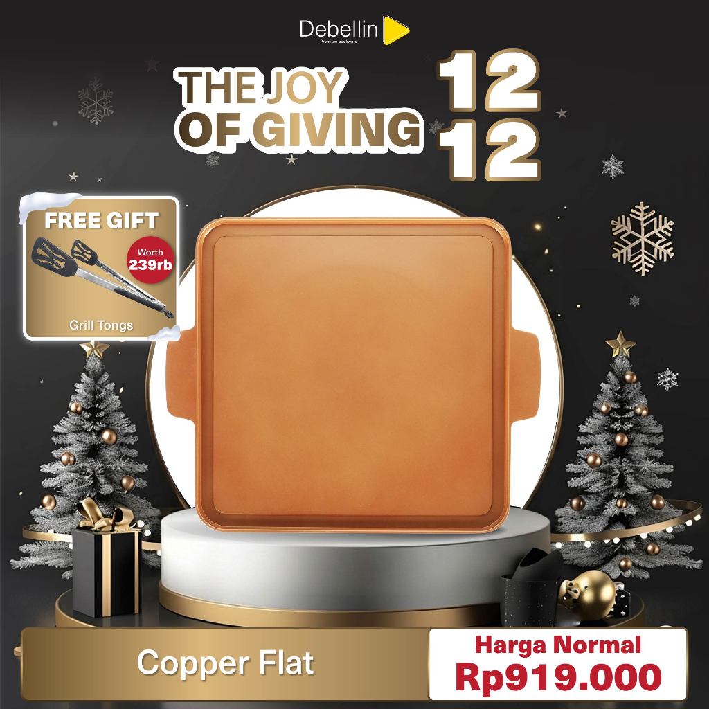 Debellin Copper Grill Flat Series Anti Lengket Atau Pemanggang BBQ